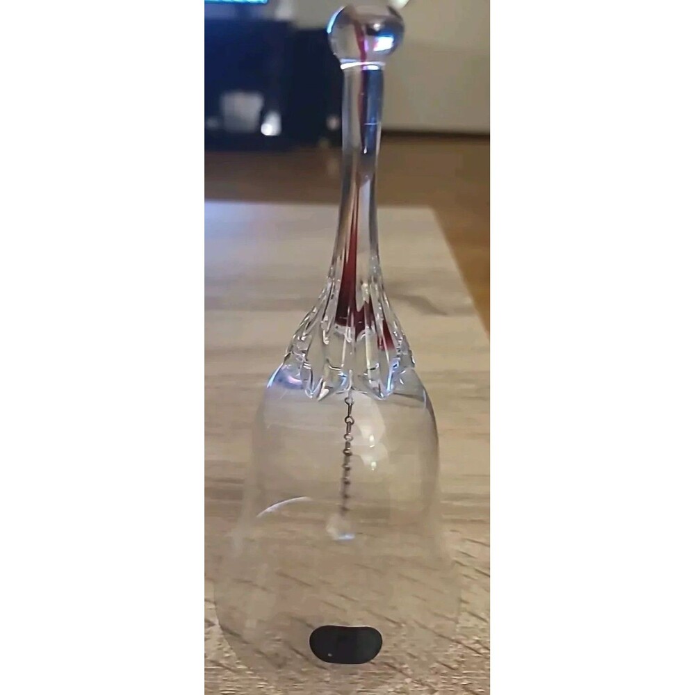 Czech BELFOR "EXQUISITE" Crystal DINNER or TEA BELL with RED Filament Stem